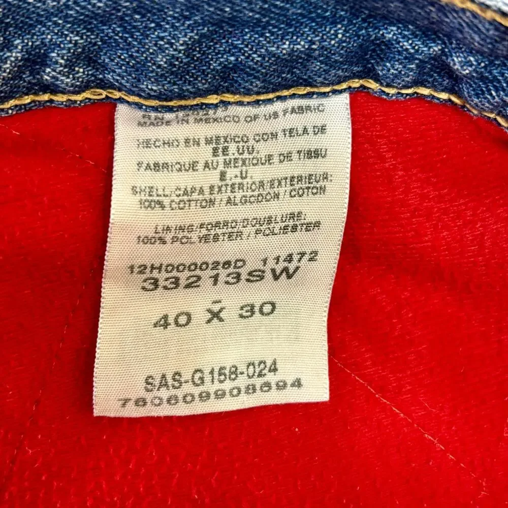 Jeans Wrangler Rugged Wear Quilted Red Lining Men's W40 L30 Relaxed High Rise